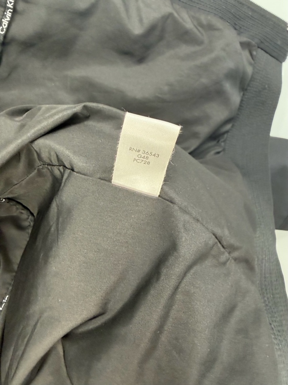 Calvin Klein Men’s Black Lightweight Zip Jacket Stand Collar Casual Coat Size L - Picture 11 of 15